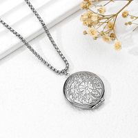 Stainless Steel Vintage Style Classic Style Square Oval Heart Shape Plating Pendant Necklace sku image 3