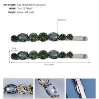 Women's Simple Style Round Solid Color Rhinestone Plating Hair Clip sku image 1