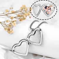 Stainless Steel Vintage Style Classic Style Square Oval Heart Shape Plating Pendant Necklace main image 8