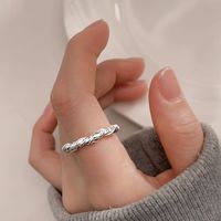 Wholesale Simple Style Twist Copper Plating Silver Plated Rings main image 4