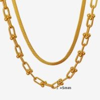 Simple Style Solid Color Chain Titanium Steel Plating 18k Gold Plated Necklace main image 2