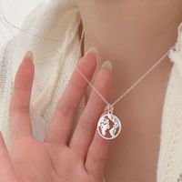 Simple Style Geometric Solid Color Sterling Silver Pendant Necklace sku image 2