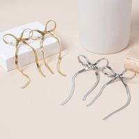 1 Pair Sweet Bow Knot Plating Copper Drop Earrings main image 3