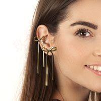 1 Pair Sweet Bow Knot Plating Copper Drop Earrings main image 1