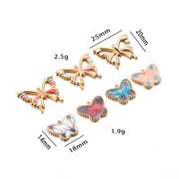Un Pack De 3 Style Simple Papillon Acier Inoxydable Émail Pendentif Bijoux Accessoires main image 2