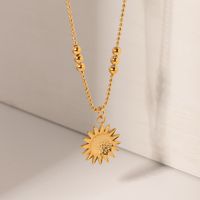 Stainless Steel IG Style Simple Style Sunflower Plating Pendant Necklace main image 1