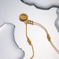 Rostfreier Stahl IG-Stil Einfacher Stil Sonnenblume Überzug Halskette Mit Anhänger main image 4