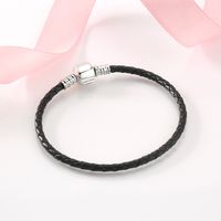 Casual Classic Style Solid Color Pu Leather Sterling Silver Braid Women's Bracelets main image 2