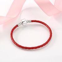 Casual Classic Style Solid Color Pu Leather Sterling Silver Braid Women's Bracelets main image 4