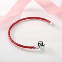 Casual Classic Style Solid Color Pu Leather Sterling Silver Braid Women's Bracelets main image 5