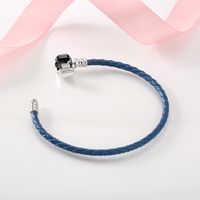 Casual Classic Style Solid Color Pu Leather Sterling Silver Braid Women's Bracelets main image 7