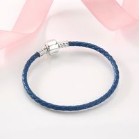 Casual Classic Style Solid Color Pu Leather Sterling Silver Braid Women's Bracelets main image 6