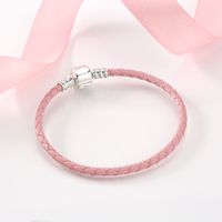 Casual Classic Style Solid Color Pu Leather Sterling Silver Braid Women's Bracelets main image 8