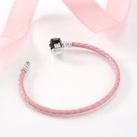 Casual Classic Style Solid Color Pu Leather Sterling Silver Braid Women's Bracelets main image 9