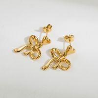 1 Pair Cute Simple Style Classic Style Bow Knot Plating Stainless Steel 18k Gold Plated Ear Studs main image 6