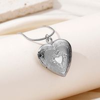 Stainless Steel Vintage Style Classic Style Square Oval Heart Shape Plating Pendant Necklace sku image 7