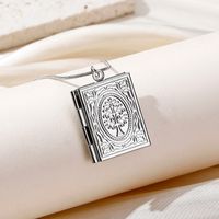 Stainless Steel Vintage Style Classic Style Square Oval Heart Shape Plating Pendant Necklace sku image 3