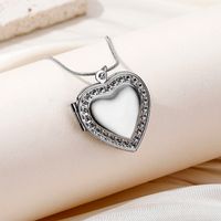 Stainless Steel Vintage Style Classic Style Square Oval Heart Shape Plating Pendant Necklace sku image 4