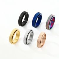 Simple Style Roman Numeral Chains Print Stainless Steel Titanium Steel Unisex Rings main image 2