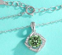 Luxurious Shiny Four Leaf Clover Sterling Silver Moissanite Zircon Pendant Necklace In Bulk sku image 5