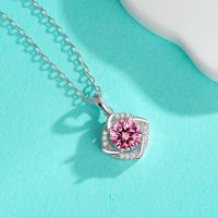 Luxurious Shiny Four Leaf Clover Sterling Silver Moissanite Zircon Pendant Necklace In Bulk sku image 6