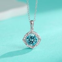 Luxurious Shiny Four Leaf Clover Sterling Silver Moissanite Zircon Pendant Necklace In Bulk sku image 8
