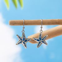 1 Pair Vacation Marine Style Starfish Enamel Alloy Drop Earrings main image 3