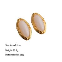 1 Pair Vintage Style Oval Plating Alloy Ear Studs main image 2