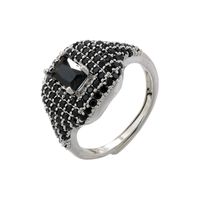 Großhandel Elegant Würfel Quadrat Kupfer Überzug Inlay Zirkon Offener Ring sku image 2