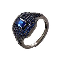 Großhandel Elegant Würfel Quadrat Kupfer Überzug Inlay Zirkon Offener Ring main image 7