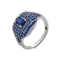 Großhandel Elegant Würfel Quadrat Kupfer Überzug Inlay Zirkon Offener Ring sku image 6