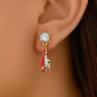 1 Pair Cute Cartoon Character Alloy Zinc Drop Earrings main image 1