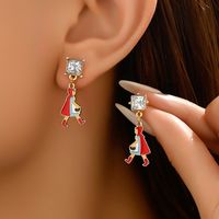 1 Pair Cute Cartoon Character Alloy Zinc Drop Earrings sku image 1