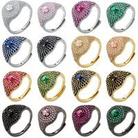 Wholesale Elegant Oval Copper Plating Inlay Zircon Open Rings main image 1