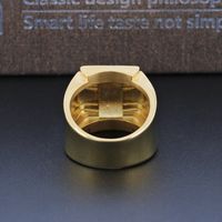 Hip-Hop Geometric Titanium Steel Plating Inlay Zircon 18K Gold Plated Men's Rings main image 10