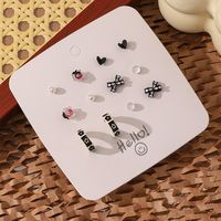 6 Pairs Cute Fruit Heart Shape Plating Alloy Ear Studs main image 5