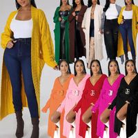 Women's Coat Sweater Long Sleeve Sweaters & Cardigans Elegant Solid Color main image 6