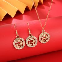 Vintage Style Dragon Alloy Inlay Carving Artificial Pearls Rhinestones Women's Jewelry Set main image 8