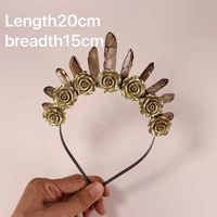 Women's Punk Geometric Solid Color Flower Synthetic Resin Gem Hair Band main image 7