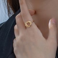 Vintage Style Circle Iron Hollow Out Women's Rings sku image 1