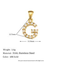 1 Piece Simple Style Letter Stainless Steel Plating Inlay Pendant Jewelry Accessories main image 2