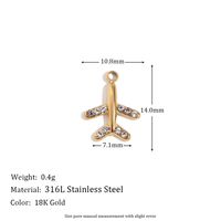1 Piece Stainless Steel Zircon 18K Gold Plated Plating Inlay Polished Pendant main image 2