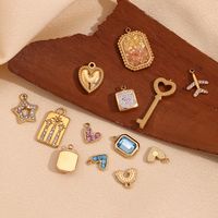 1 Piece Stainless Steel Zircon 18K Gold Plated Plating Inlay Polished Pendant main image 4