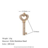 1 Piece Stainless Steel Zircon 18K Gold Plated Plating Inlay Polished Pendant sku image 11