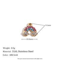 1 Piece Stainless Steel Zircon 18K Gold Plated Plating Inlay Polished Pendant sku image 9