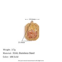 1 Piece Stainless Steel Zircon 18K Gold Plated Plating Inlay Polished Pendant sku image 13