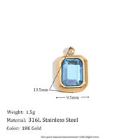 1 Piece Stainless Steel Zircon 18K Gold Plated Plating Inlay Polished Pendant sku image 1