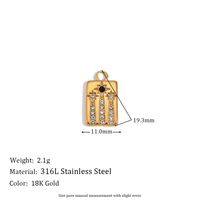 1 Piece Stainless Steel Zircon 18K Gold Plated Plating Inlay Polished Pendant sku image 11