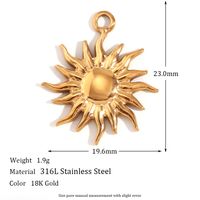 1 Piece Stainless Steel 18K Gold Plated Plating Polished Pendant main image 2