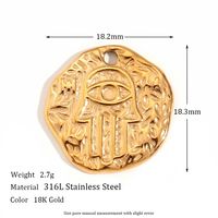 1 Piece Stainless Steel 18K Gold Plated Plating Polished Pendant sku image 8
